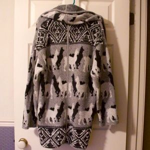 Anthropologie Llama Knit Cardigan Size Medium